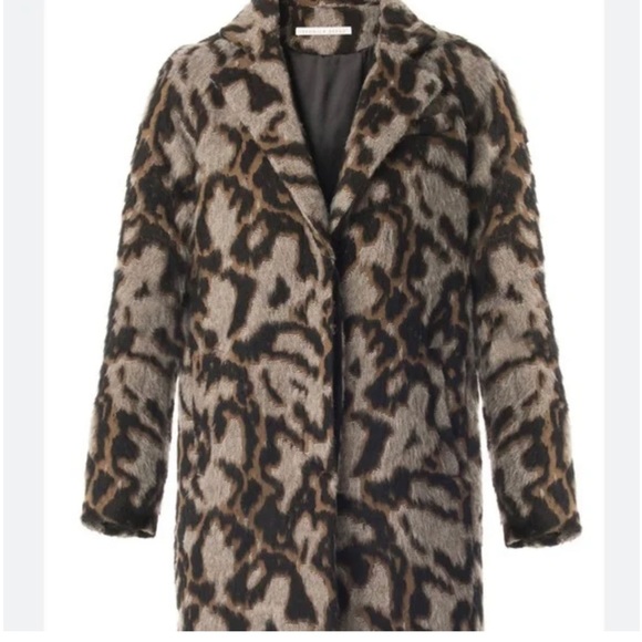 Veronica Beard Camille Jacquard Leopard Button Coat, Size 2, Wool and Alpaca - Picture 2 of 10